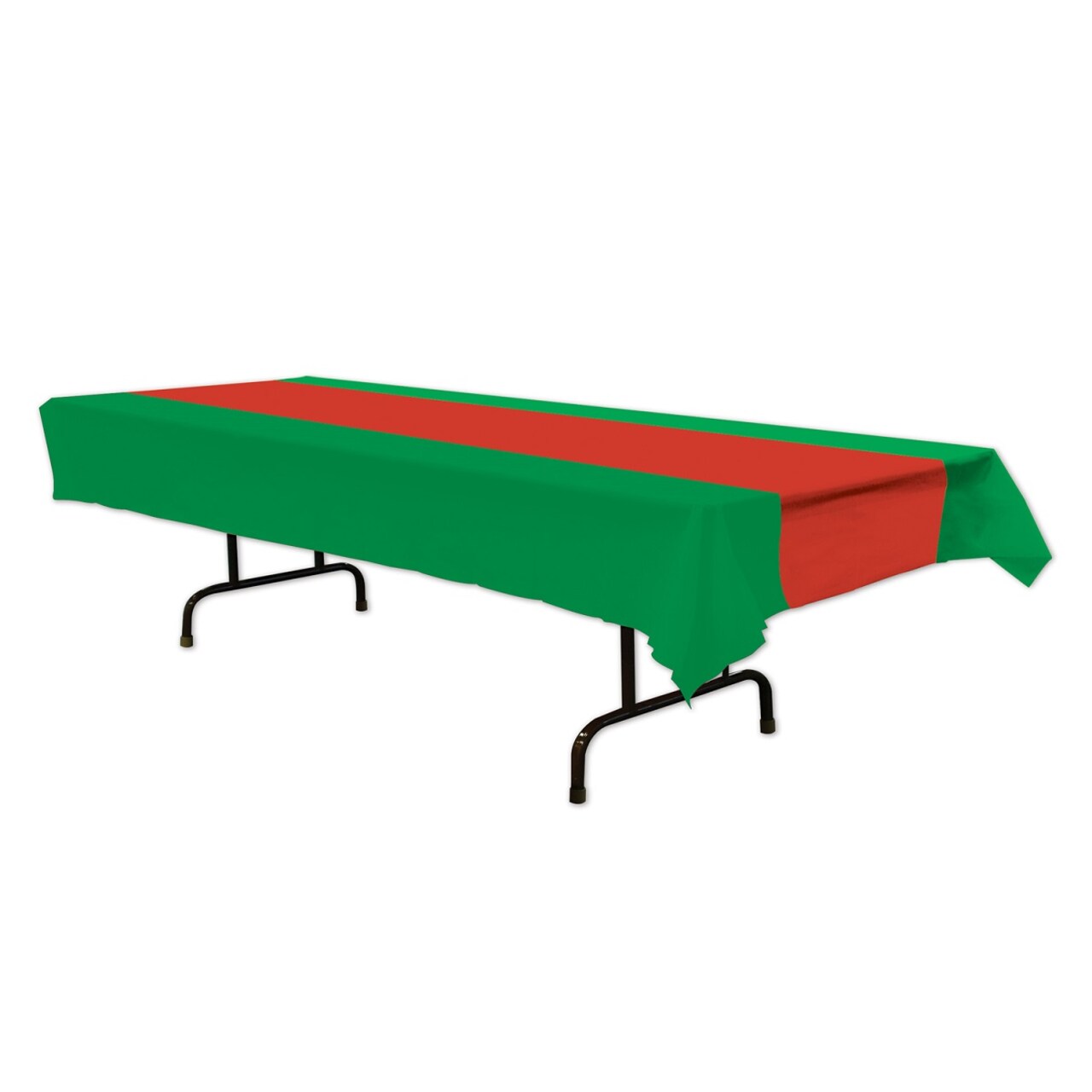 Beistle Club Pack of 12 Red and Green Rectangle Tablecover 54" x 108"